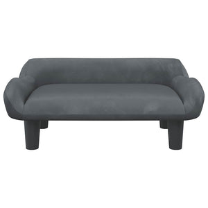 Kindersofa Dunkelgrau Samt 70x40x24 cm
