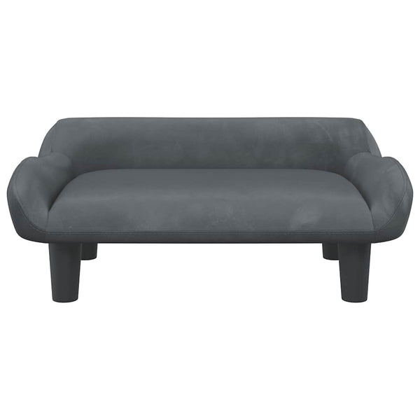 Kindersofa Dunkelgrau Samt 70x40x24 cm