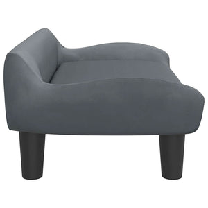 Kindersofa Dunkelgrau Samt 70x40x24 cm