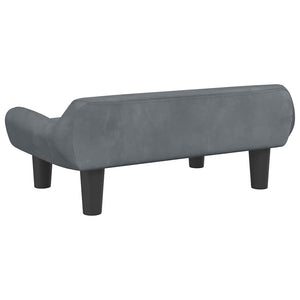 Kindersofa Dunkelgrau Samt 70x40x24 cm