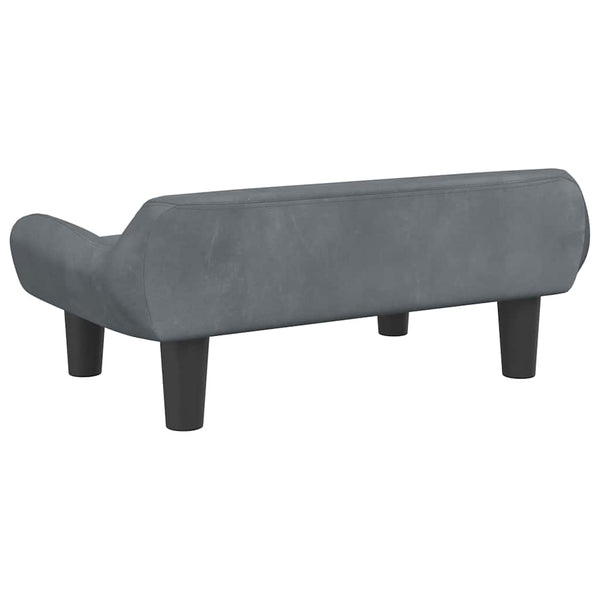 Kindersofa Dunkelgrau Samt 70x40x24 cm