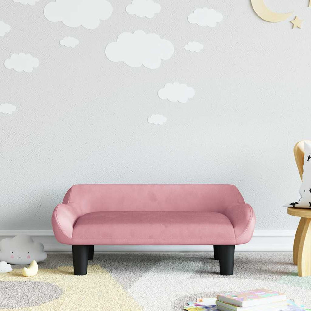 Kindersofa Rosa Samt 70x40x24 cm