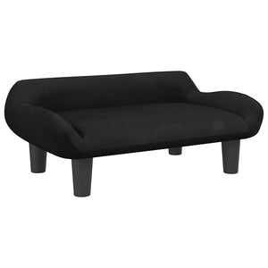 Kindersofa Schwarz Samt 70x40x24 cm