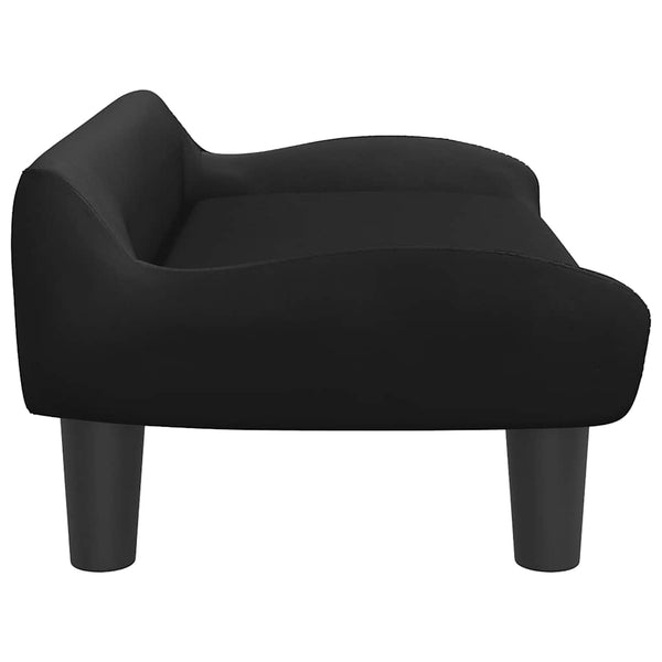 Kindersofa Schwarz Samt 70x40x24 cm