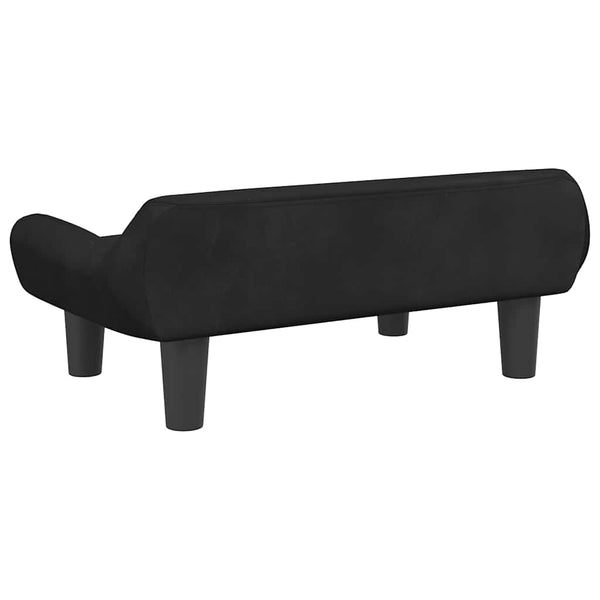 Kindersofa Schwarz Samt 70x40x24 cm