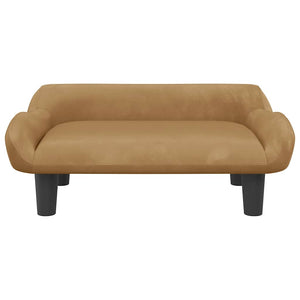 Kindersofa Braun Samt 70x40x24 cm