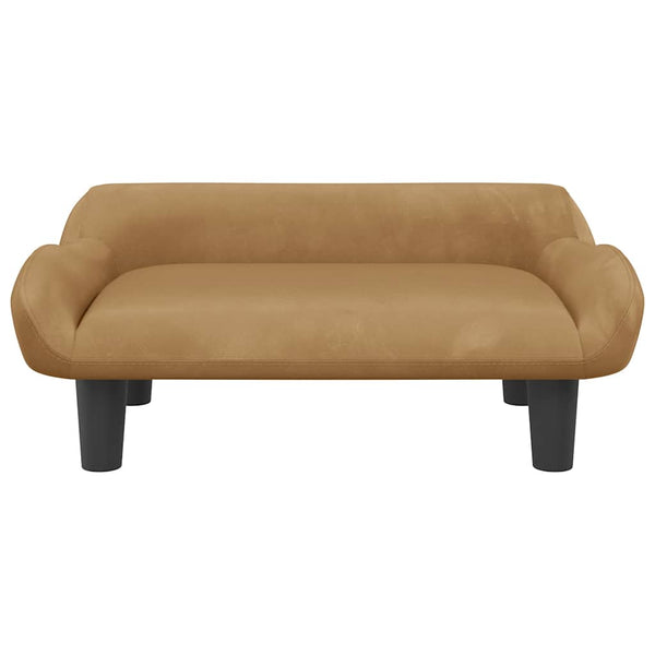 Kindersofa Braun Samt 70x40x24 cm