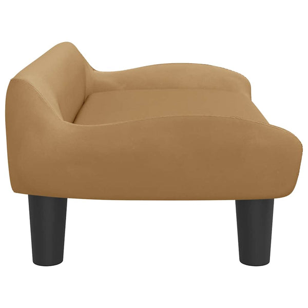 Kindersofa Braun Samt 70x40x24 cm