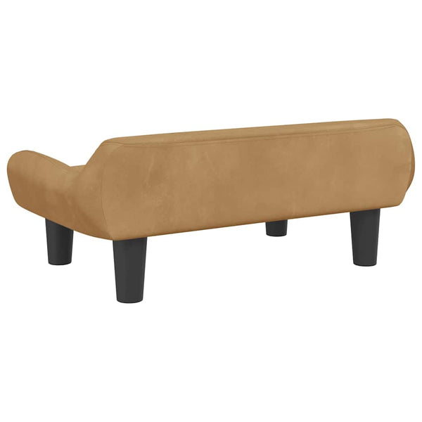 Kindersofa Braun Samt 70x40x24 cm
