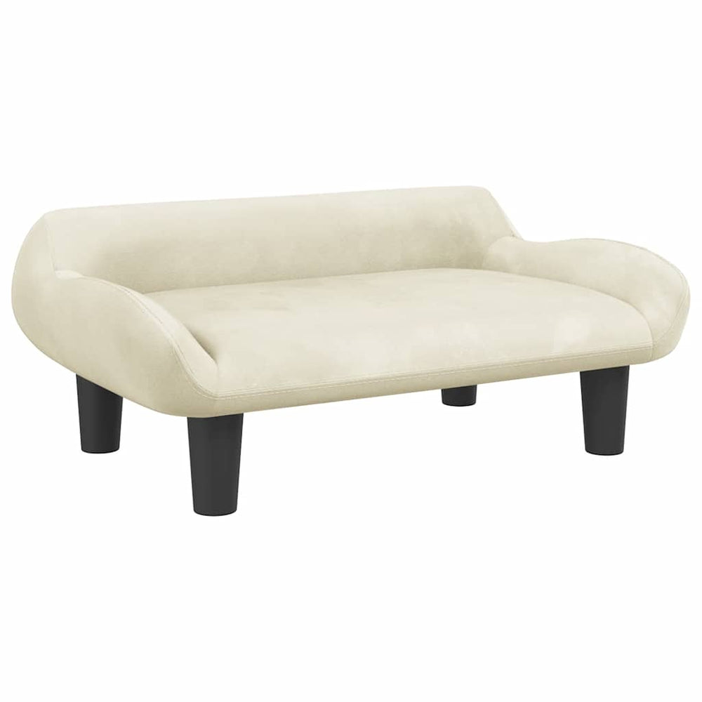 Kindersofa Creme Samt 70x40x24 cm