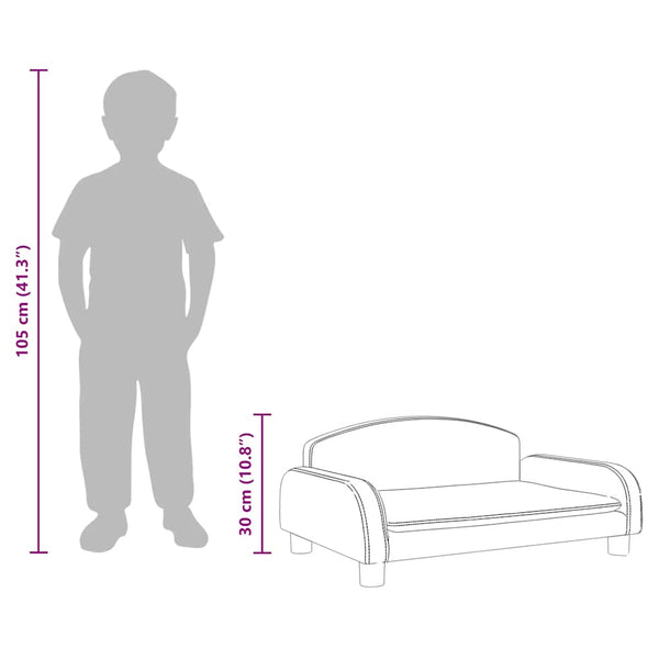 vidaXL Canapé pour enfants Gris clair 70x45x30 cm Tissu