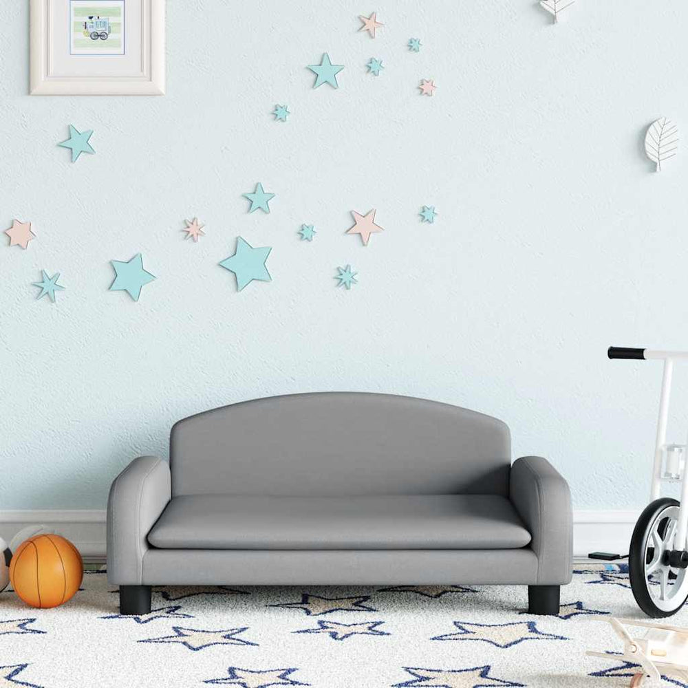 Kindersofa Hellgrau Stoff 70x45x30 cm