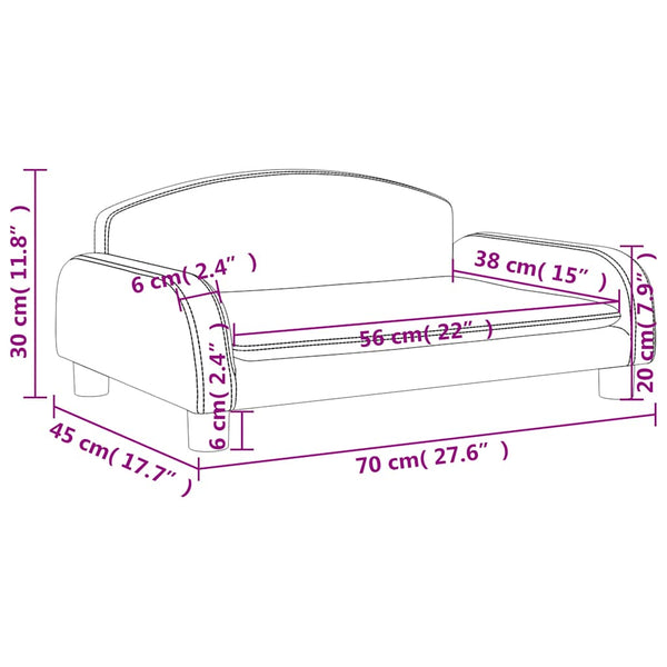 Dunkelgraues Kindersofa Stoff 70x45x30 cm
