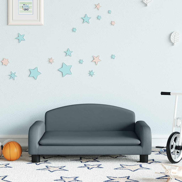 Dunkelgraues Kindersofa Stoff 70x45x30 cm
