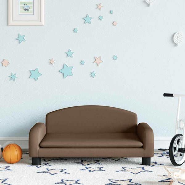 Kindersofa Braun Stoff 70x45x30 cm