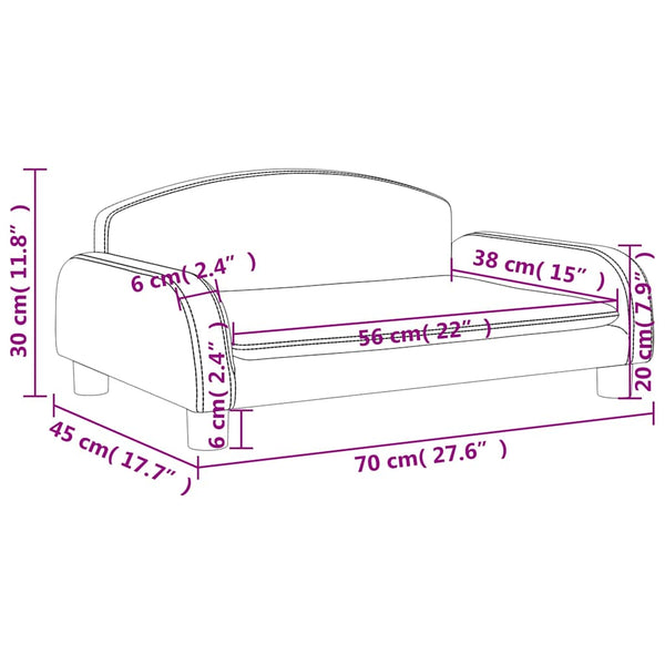 Kindersofa Schwarz Stoff 70x45x30 cm