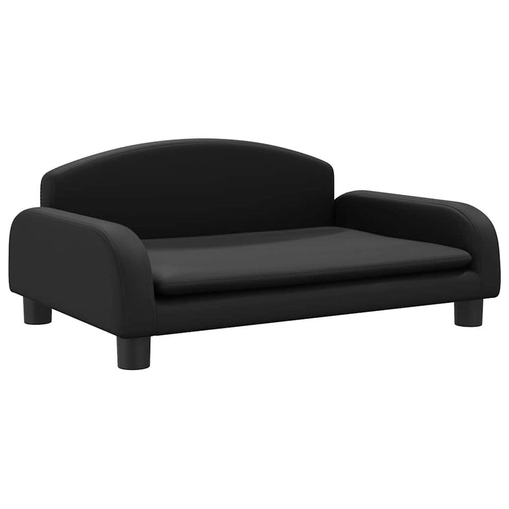 Kindersofa Schwarz Kunstleder 70x45x30 cm