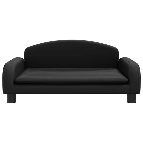 Kindersofa Schwarz Kunstleder 70x45x30 cm