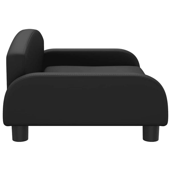 Kindersofa Schwarz Kunstleder 70x45x30 cm