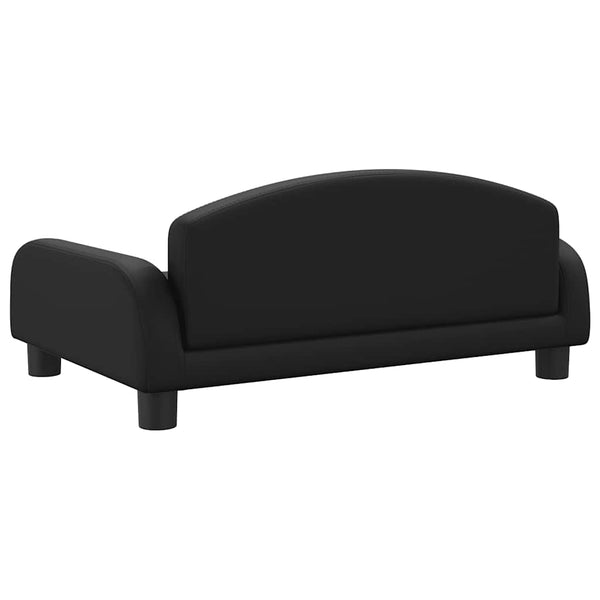 Kindersofa Schwarz Kunstleder 70x45x30 cm
