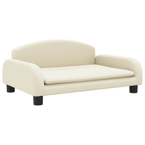 Kindersofa Creme Kunstleder 70x45x30 cm