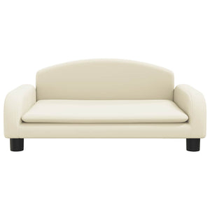 Kindersofa Creme Kunstleder 70x45x30 cm