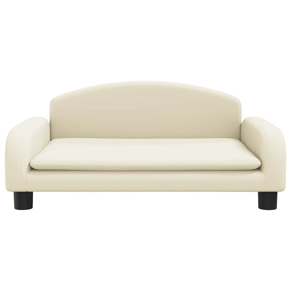 Kindersofa Creme Kunstleder 70x45x30 cm
