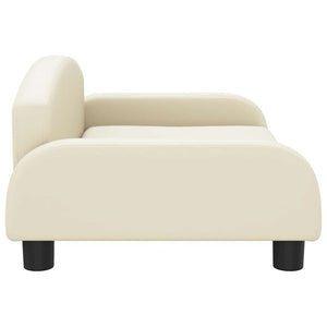 Kindersofa Creme Kunstleder 70x45x30 cm