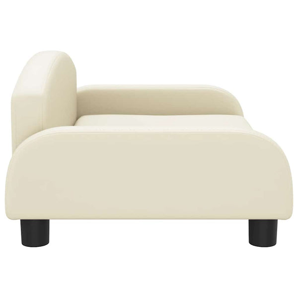 Kindersofa Creme Kunstleder 70x45x30 cm