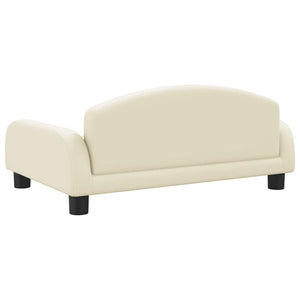 Kindersofa Creme Kunstleder 70x45x30 cm