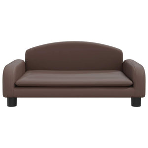 Kindersofa Braun Kunstleder 70x45x30 cm
