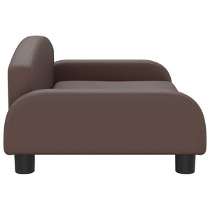 Kindersofa Braun Kunstleder 70x45x30 cm