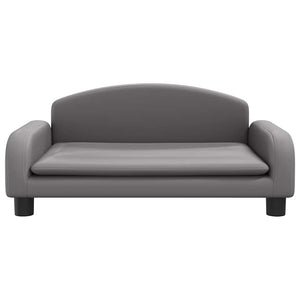 Kindersofa Grau Kunstleder 70x45x30 cm