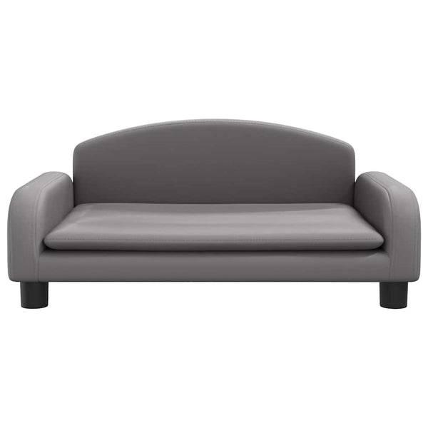 Kindersofa Grau Kunstleder 70x45x30 cm