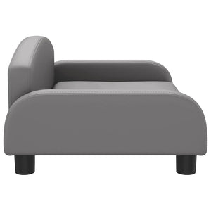 Kindersofa Grau Kunstleder 70x45x30 cm
