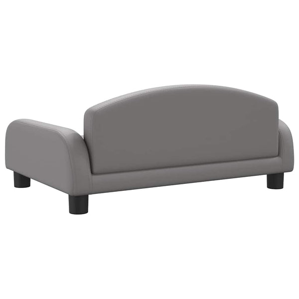 Kindersofa Grau Kunstleder 70x45x30 cm
