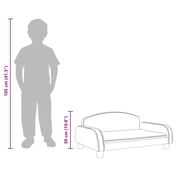 Kindersofa Cappuccino Kunstleder 70x45x30 cm