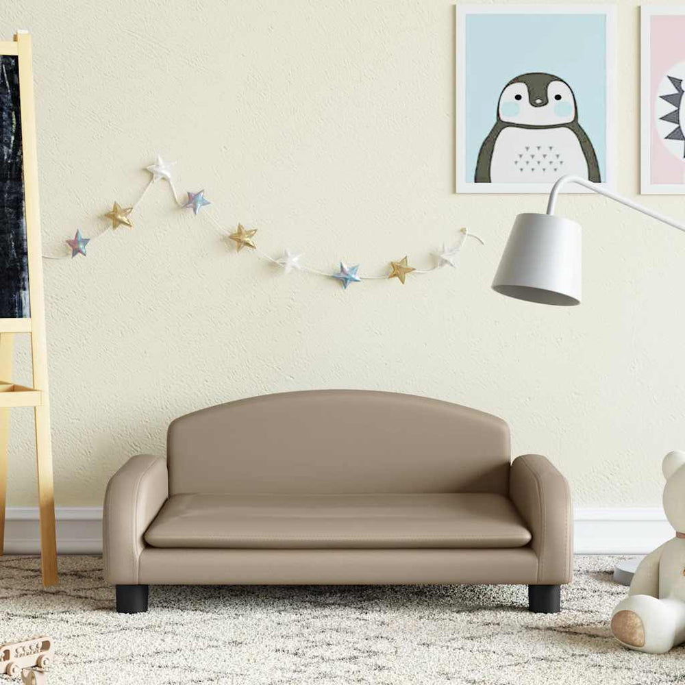Kindersofa Cappuccino Kunstleder 70x45x30 cm
