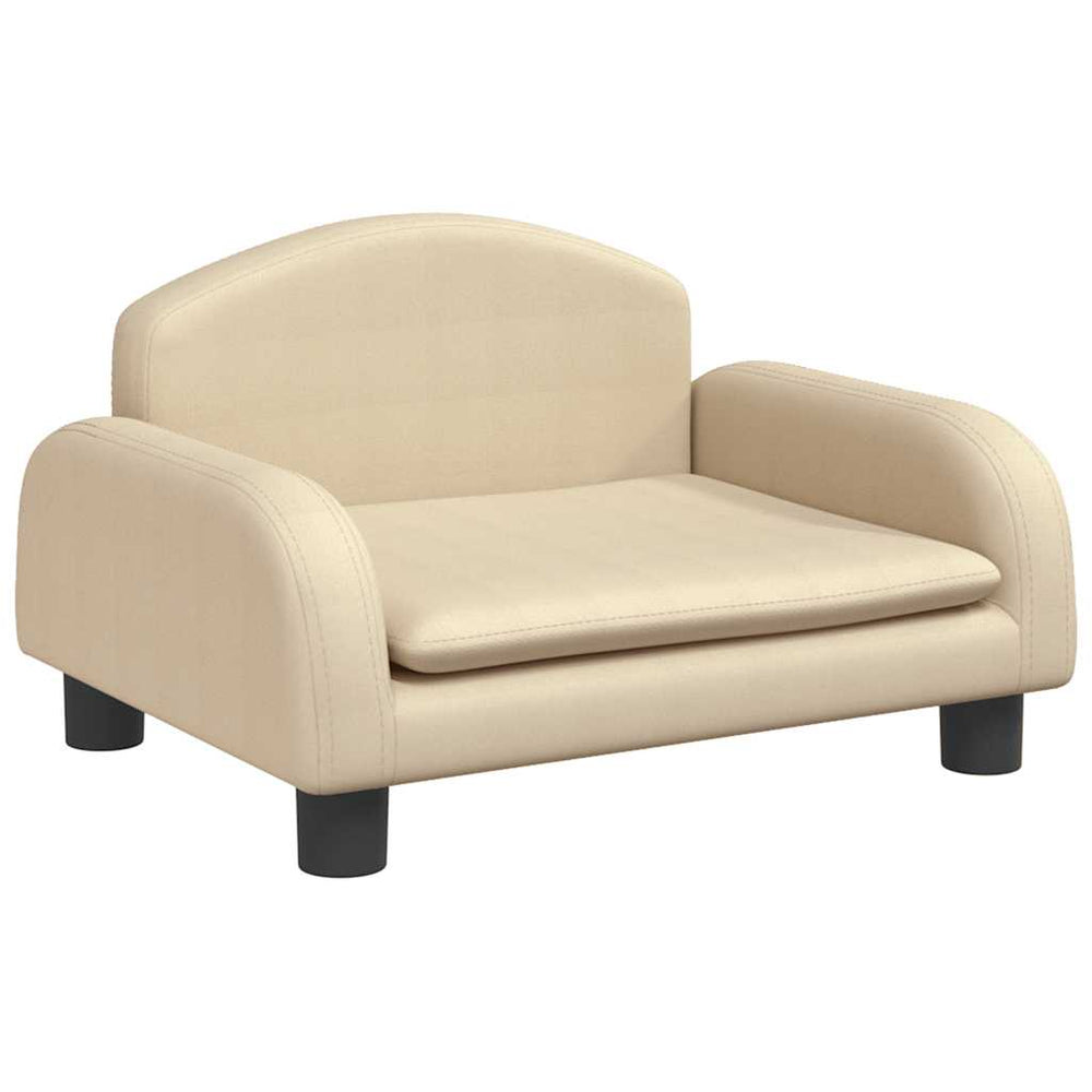 Kindersofa Creme Stoff 50x40x30 cm