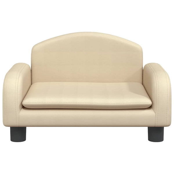 Kindersofa Creme Stoff 50x40x30 cm