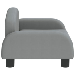 Kindersofa Hellgrau Stoff 50x40x30 cm