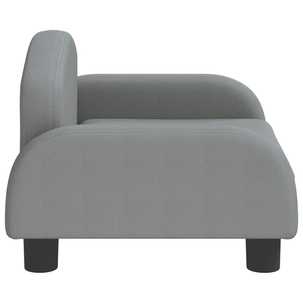 Kindersofa Hellgrau Stoff 50x40x30 cm