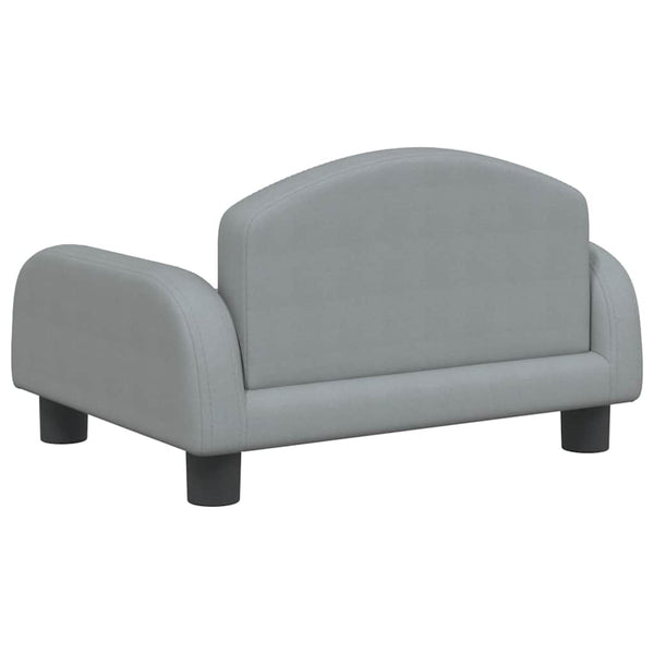 Kindersofa Hellgrau Stoff 50x40x30 cm