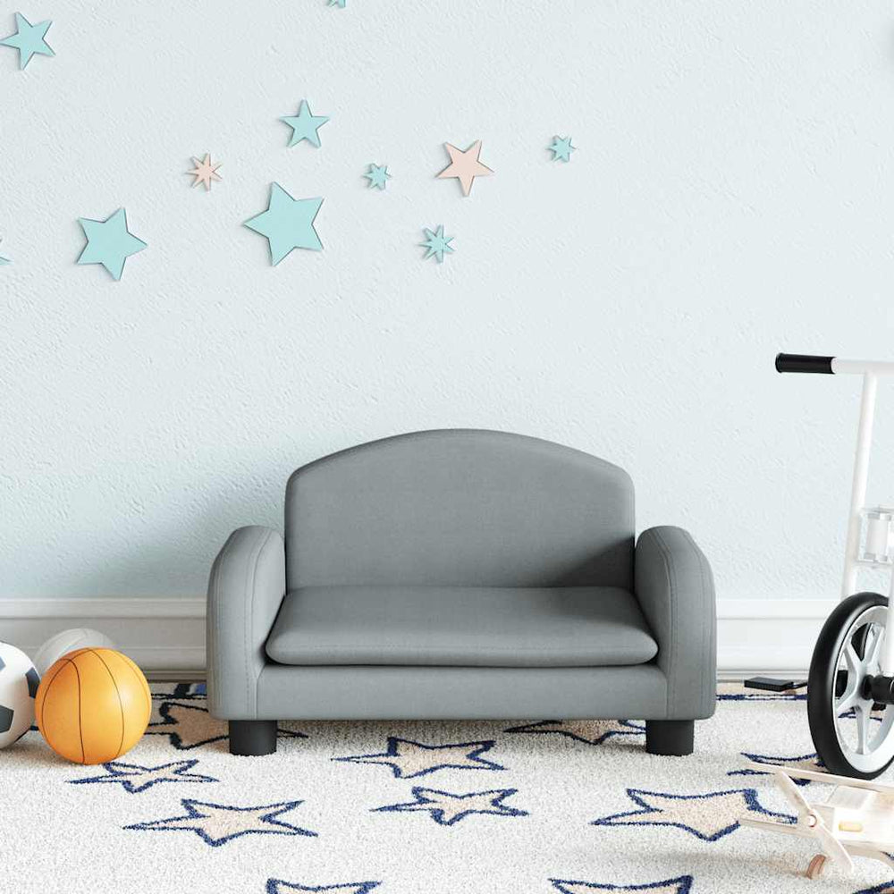 Kindersofa Hellgrau Stoff 50x40x30 cm
