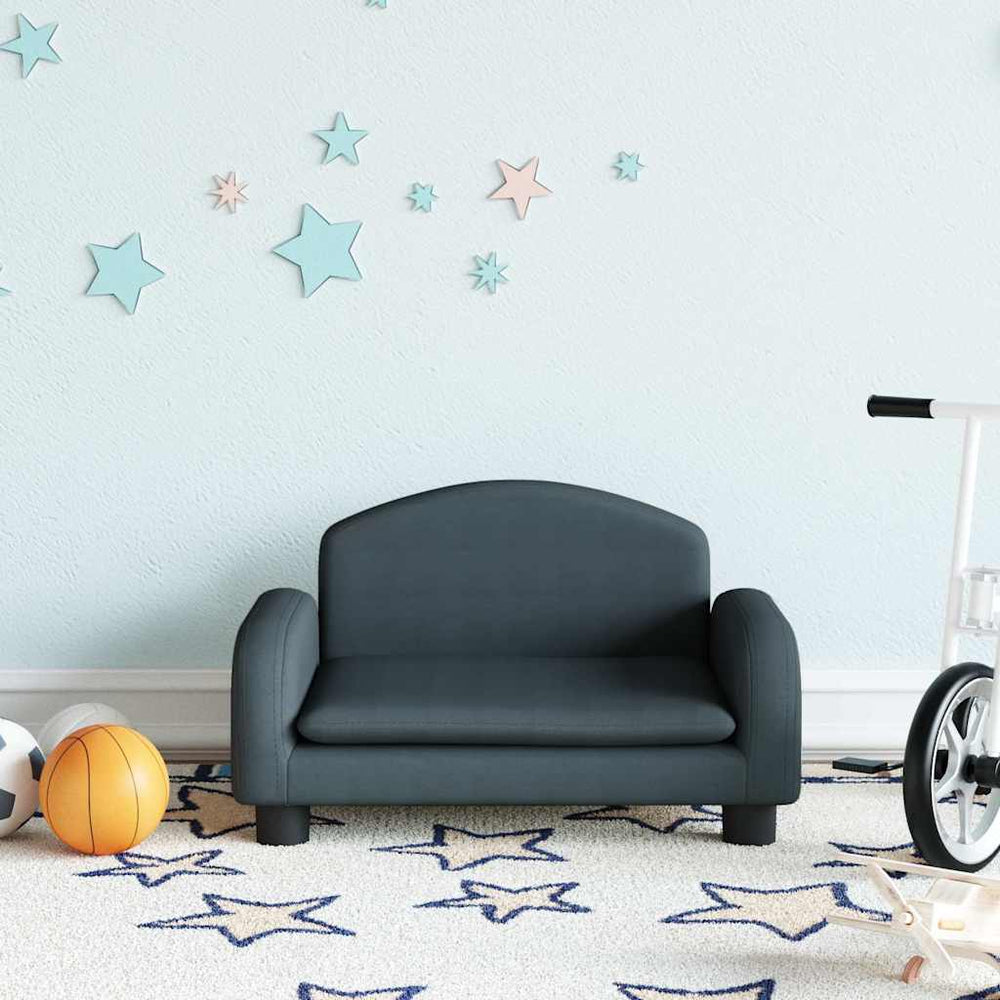 Kindersofa Dunkelgrau Stoff 50x40x30 cm