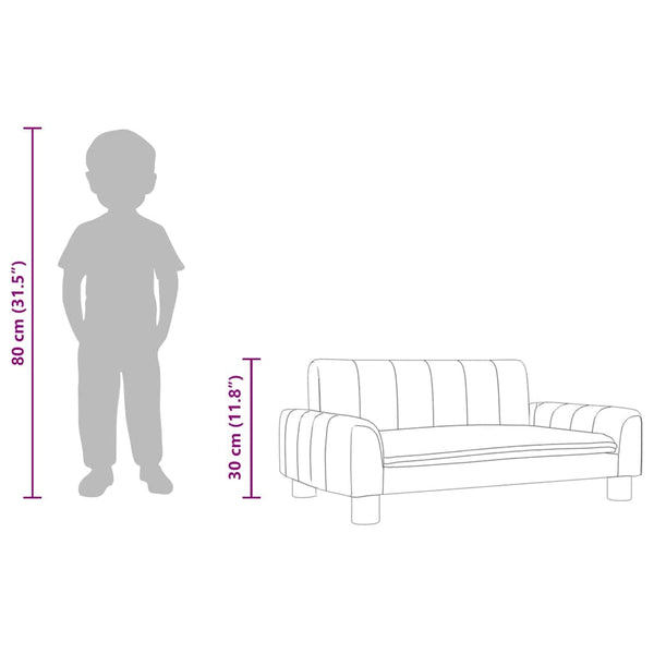 Kinder Sofa Braun Stoff 50x40x30 cm