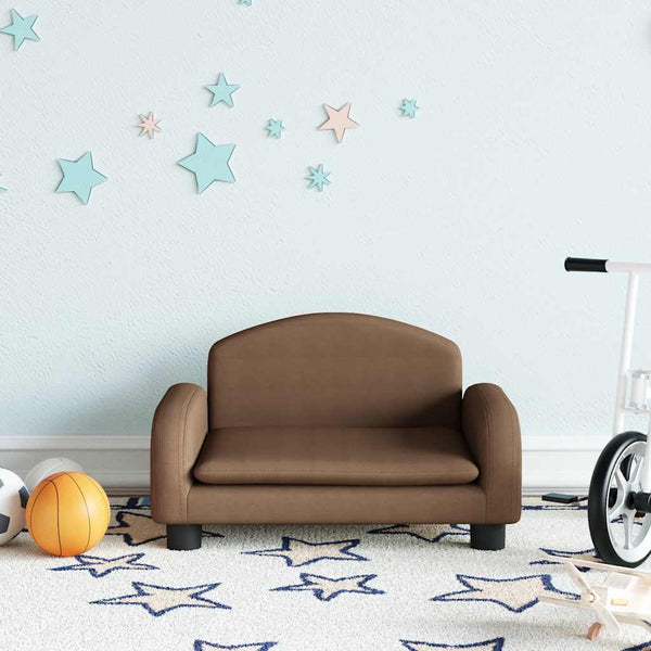 Kinder Sofa Braun Stoff 50x40x30 cm