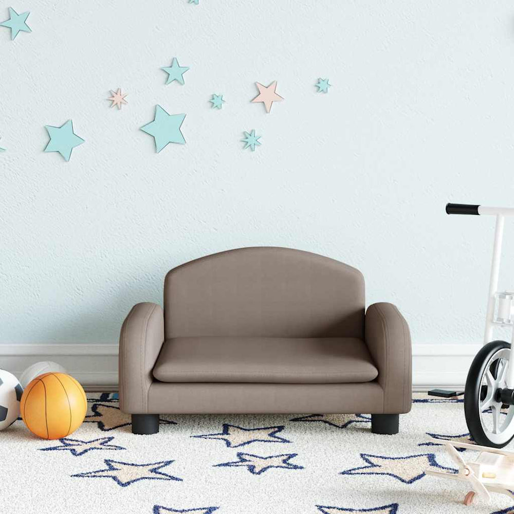 Kindersofa Taupe Stoff 50x40x30 cm
