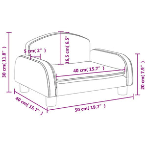 Schwarzes Kindersofa, Stoff, 50x40x30 cm