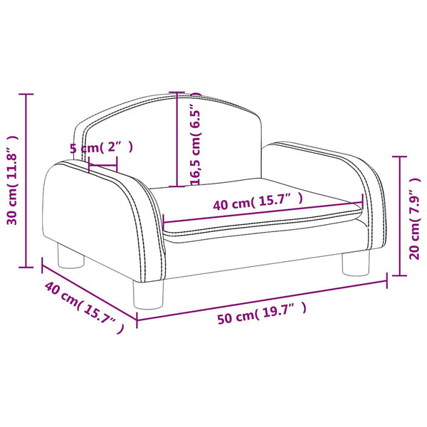 Schwarzes Kindersofa, Stoff, 50x40x30 cm